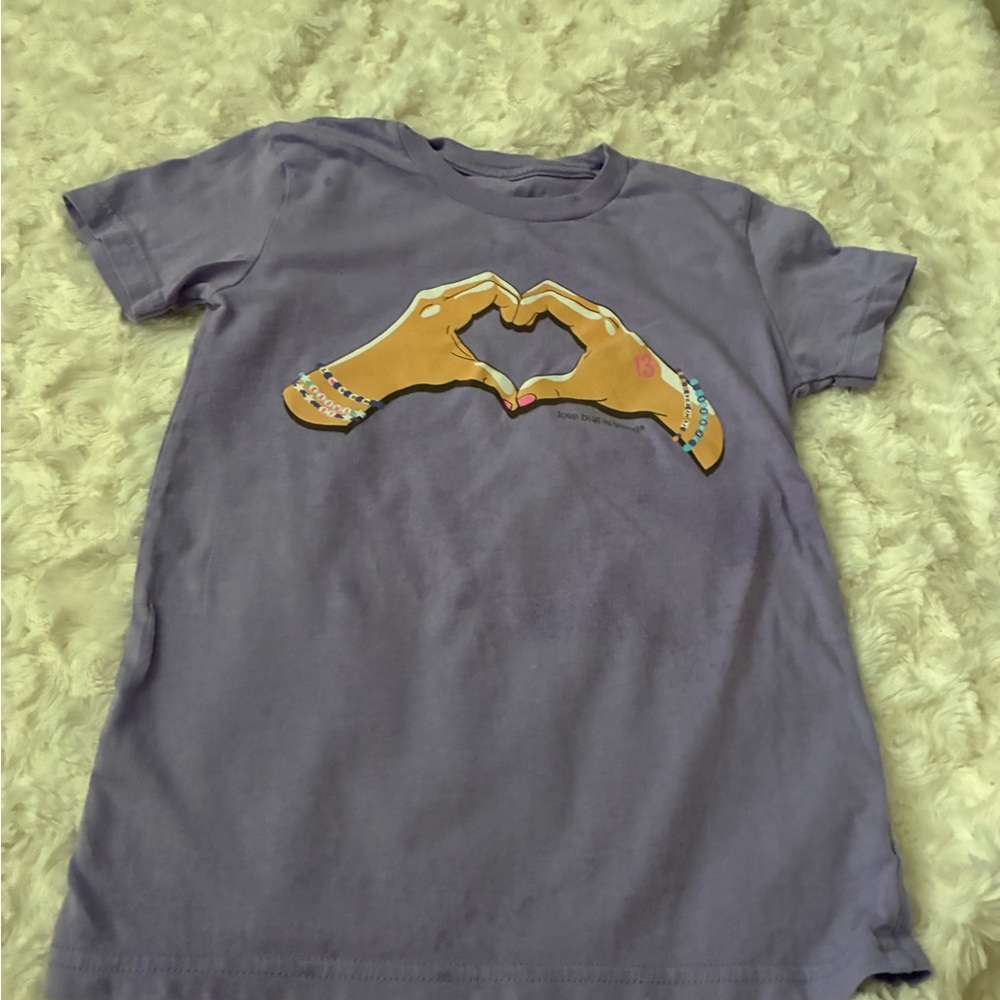 Purple Short Sleeve Tee with Heart Design